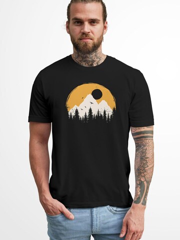 Neverless Shirt 'Mountains' in Black