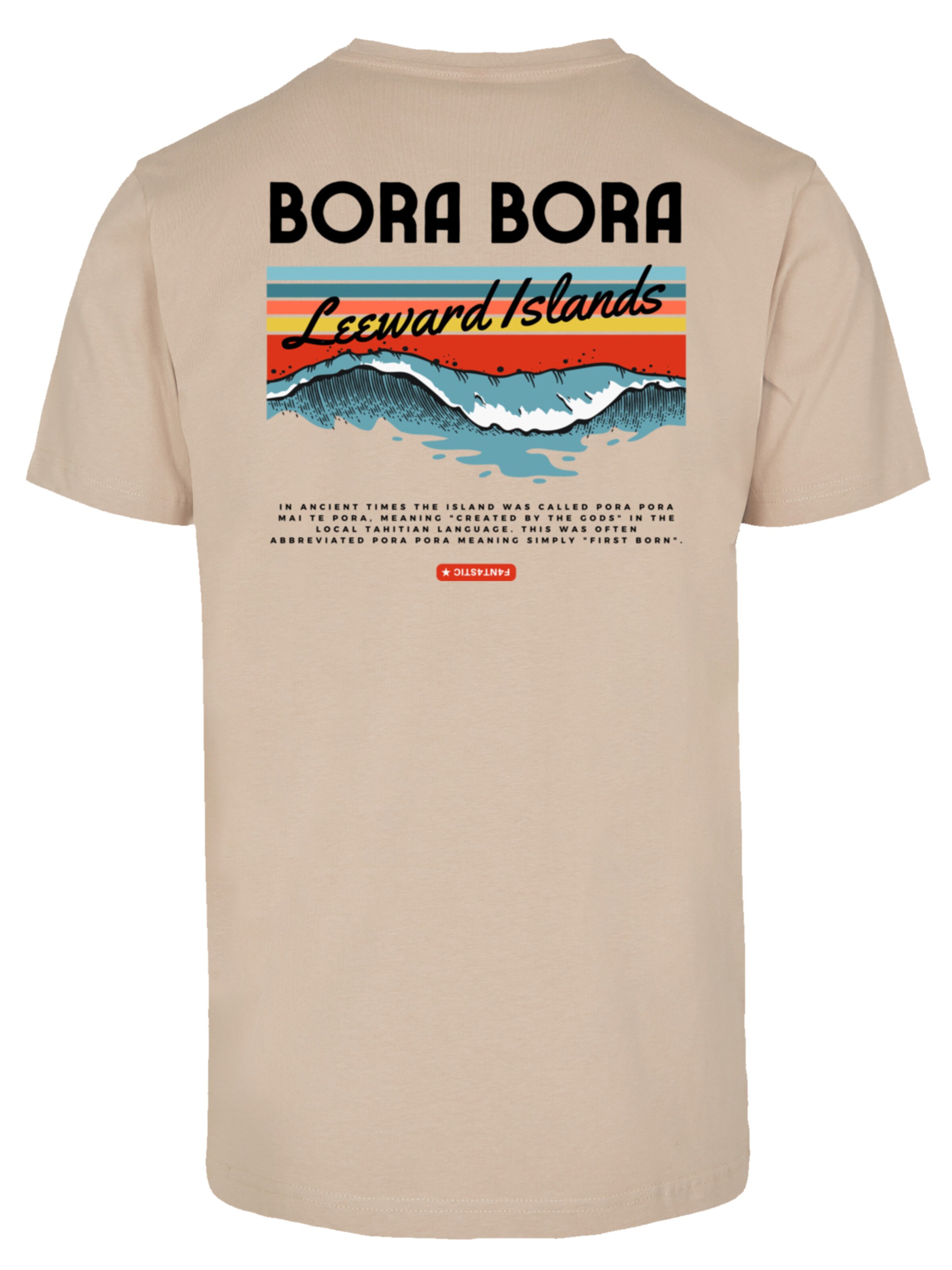T-Shirt 'Bora Bora Leewards Island' F4NT4STIC en beige : devant