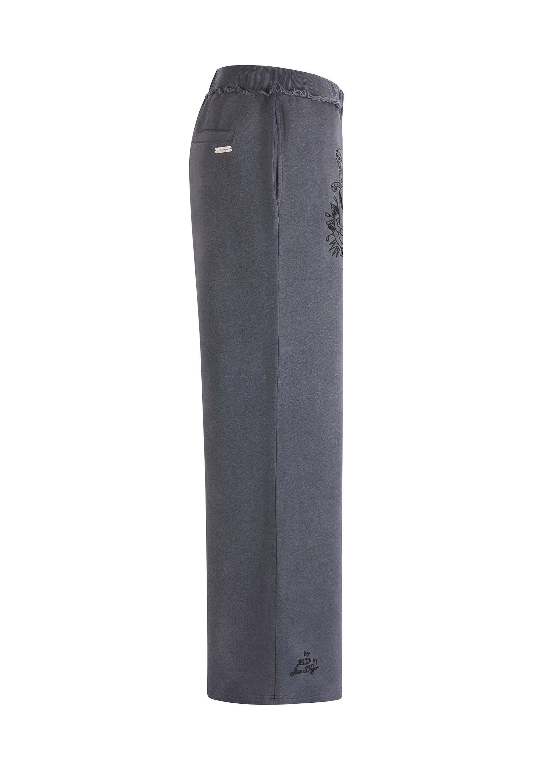 Ed Hardy Regular Byxa 'Liebe Ist Ewig' i grå