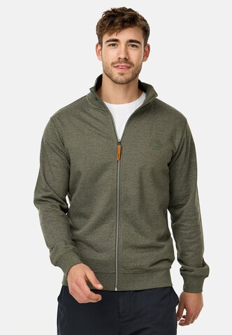 INDICODE JEANS Sweat jacket ' Yanic ' in Green: front