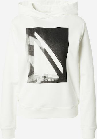 Calvin Klein Sweatshirt 'Shadow Box' i vit: framsida