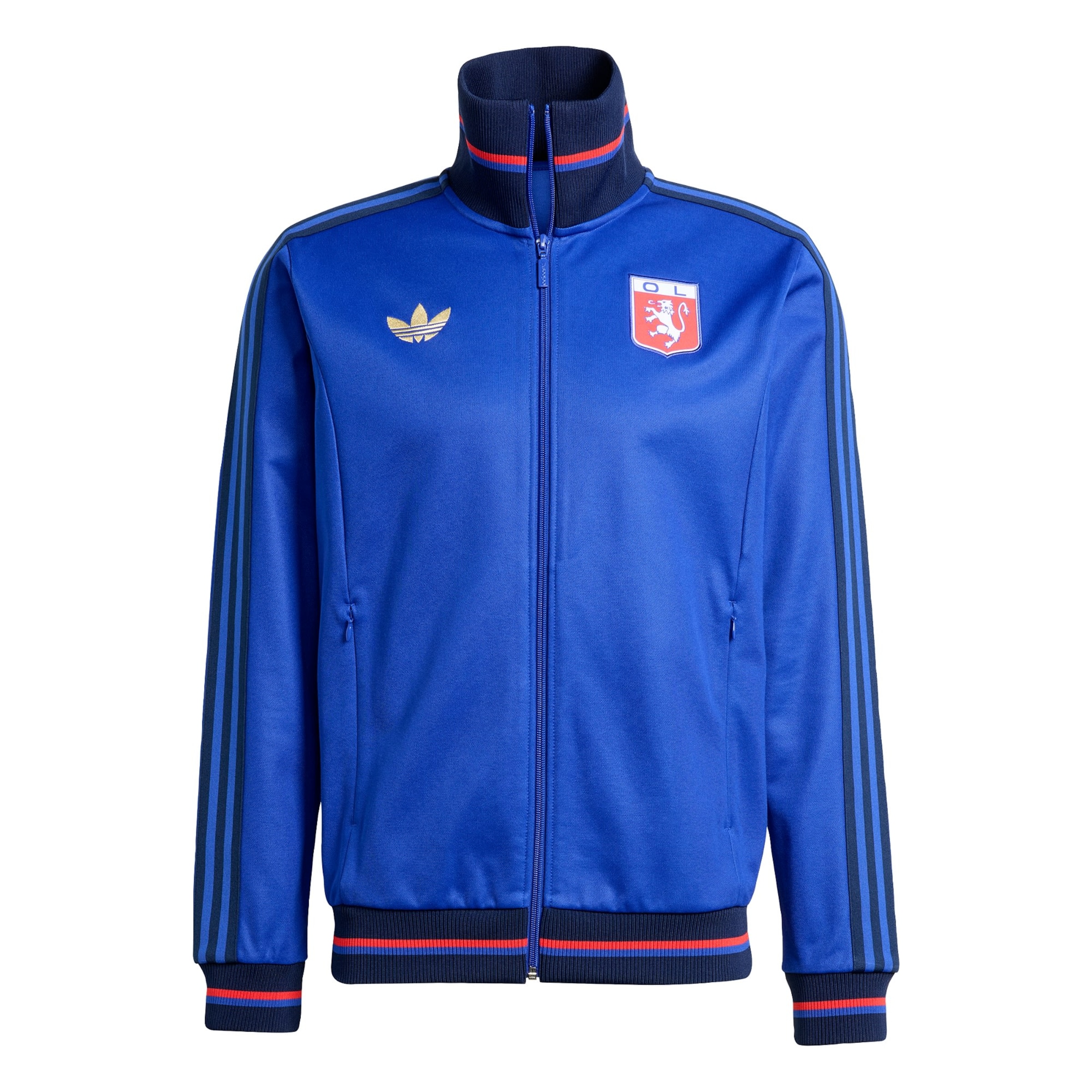 ADIDAS ORIGINALS Sudadera con cremallera 'Olympique Lyon Anniversary' en navy / azul real / rojo, Vista del producto