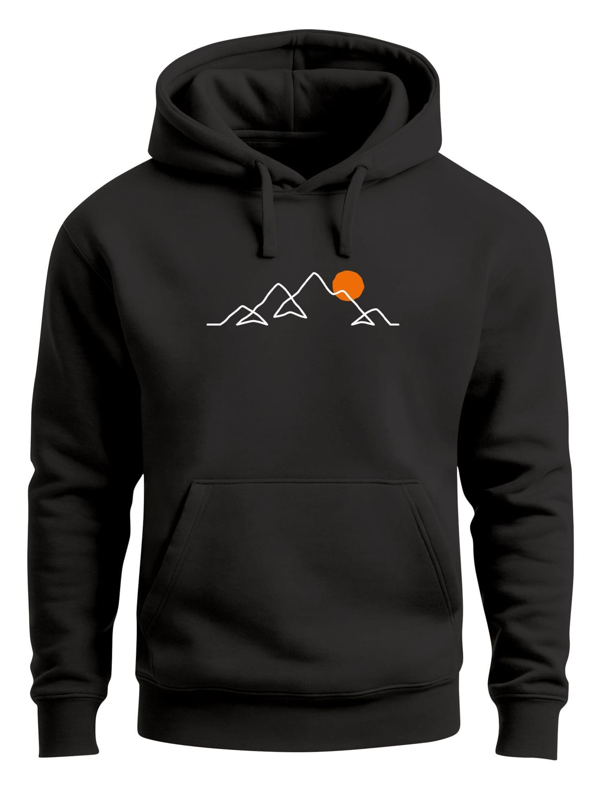 Neverless Sweatshirt 'Berg Linie' in Black: front