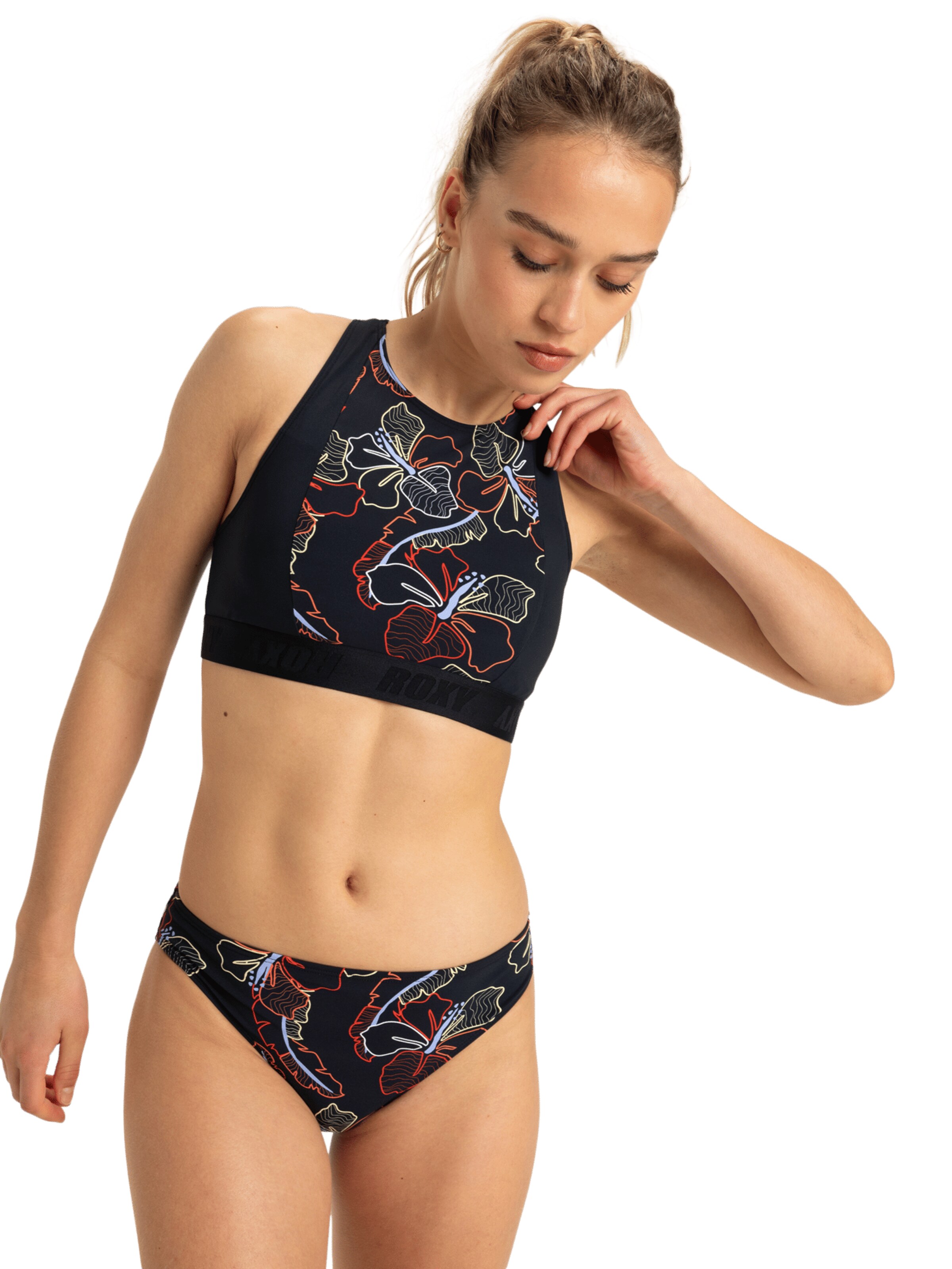 ROXY Athletic Bikini Bottoms 'Active' in Grey: front