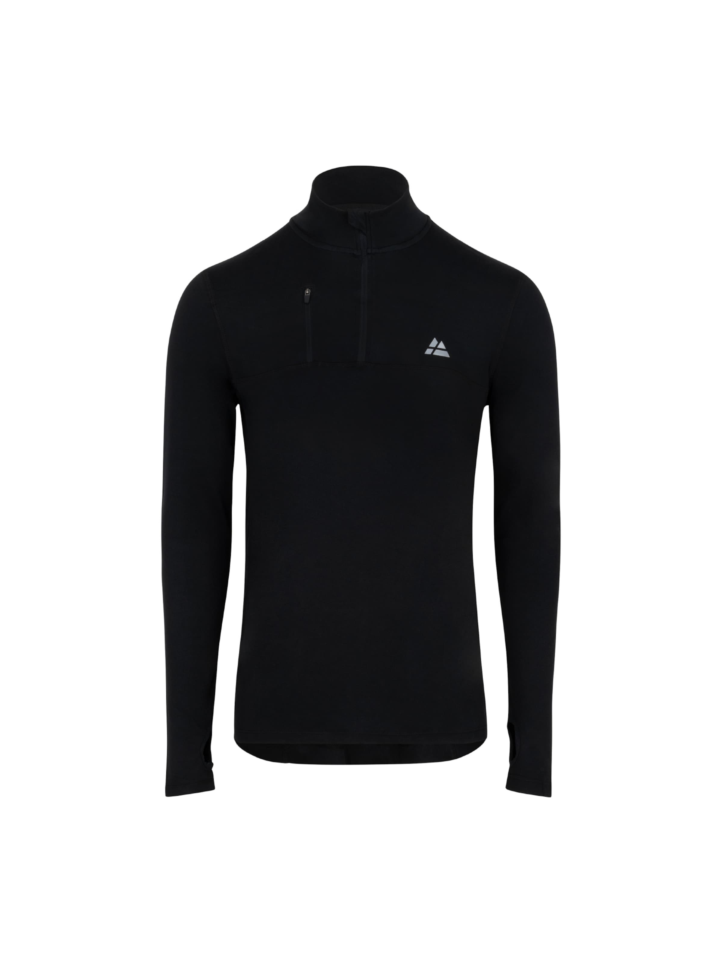 DANISH ENDURANCE Functioneel shirt 'Half Zip' in Zwart: voorkant