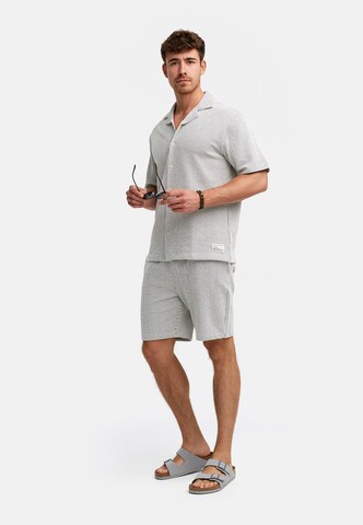 INDICODE JEANS Pyjama kort 'Lino' in Grijs