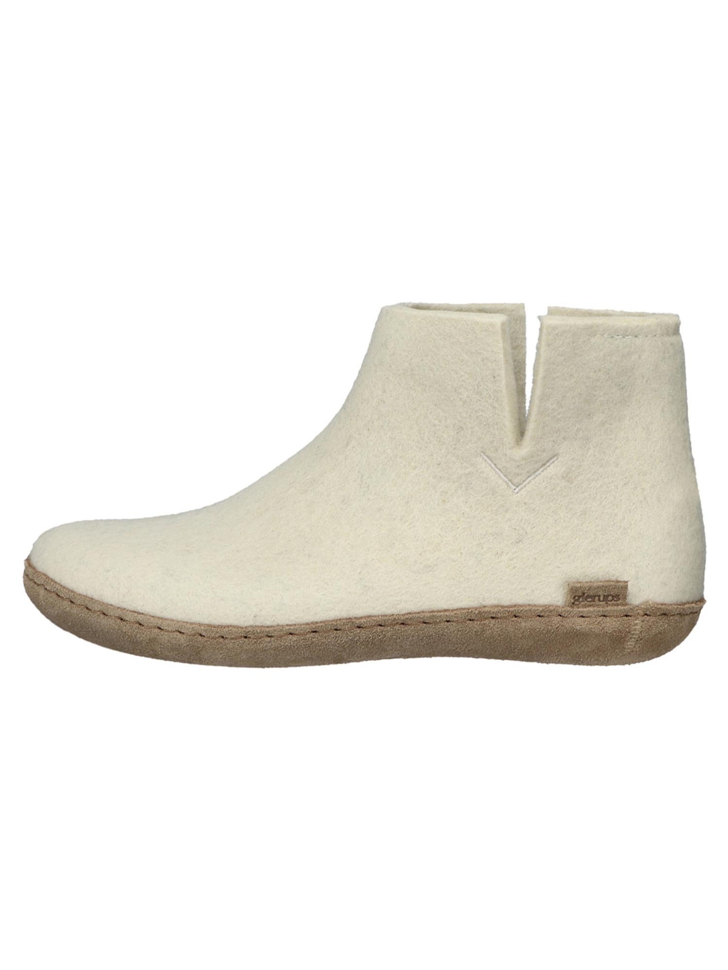Glerups Slipper 'Ledersohle' in White: front