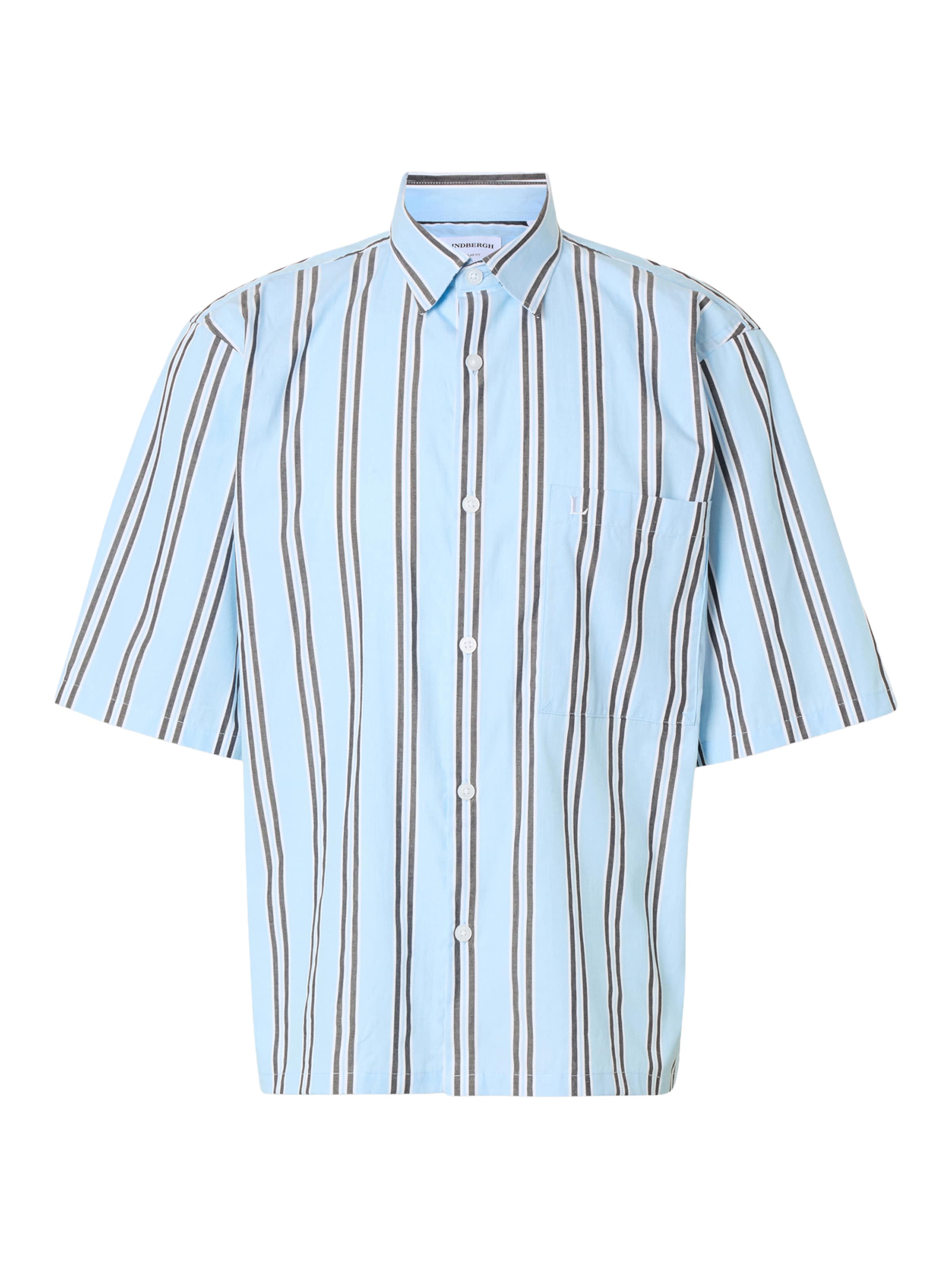 Coupe regular Chemise Lindbergh en bleu : devant