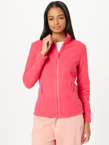 JACK WOLFSKIN Athletic Fleece Jacket 'Moonrise' in Red: front