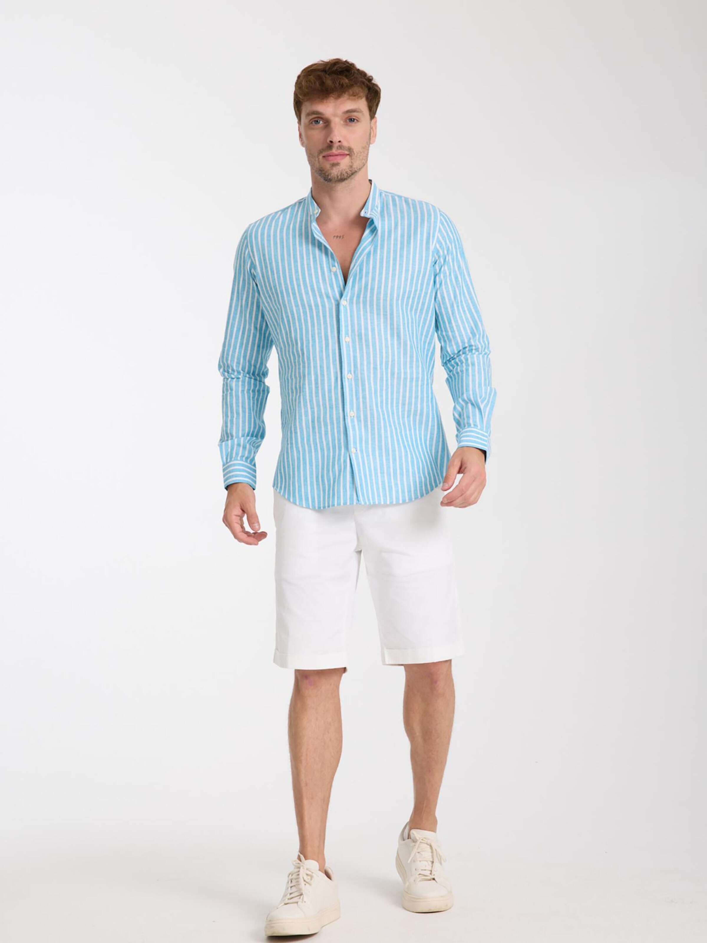 Slim fit Camicia business 'Caravaggio' di 7Camicie in blu