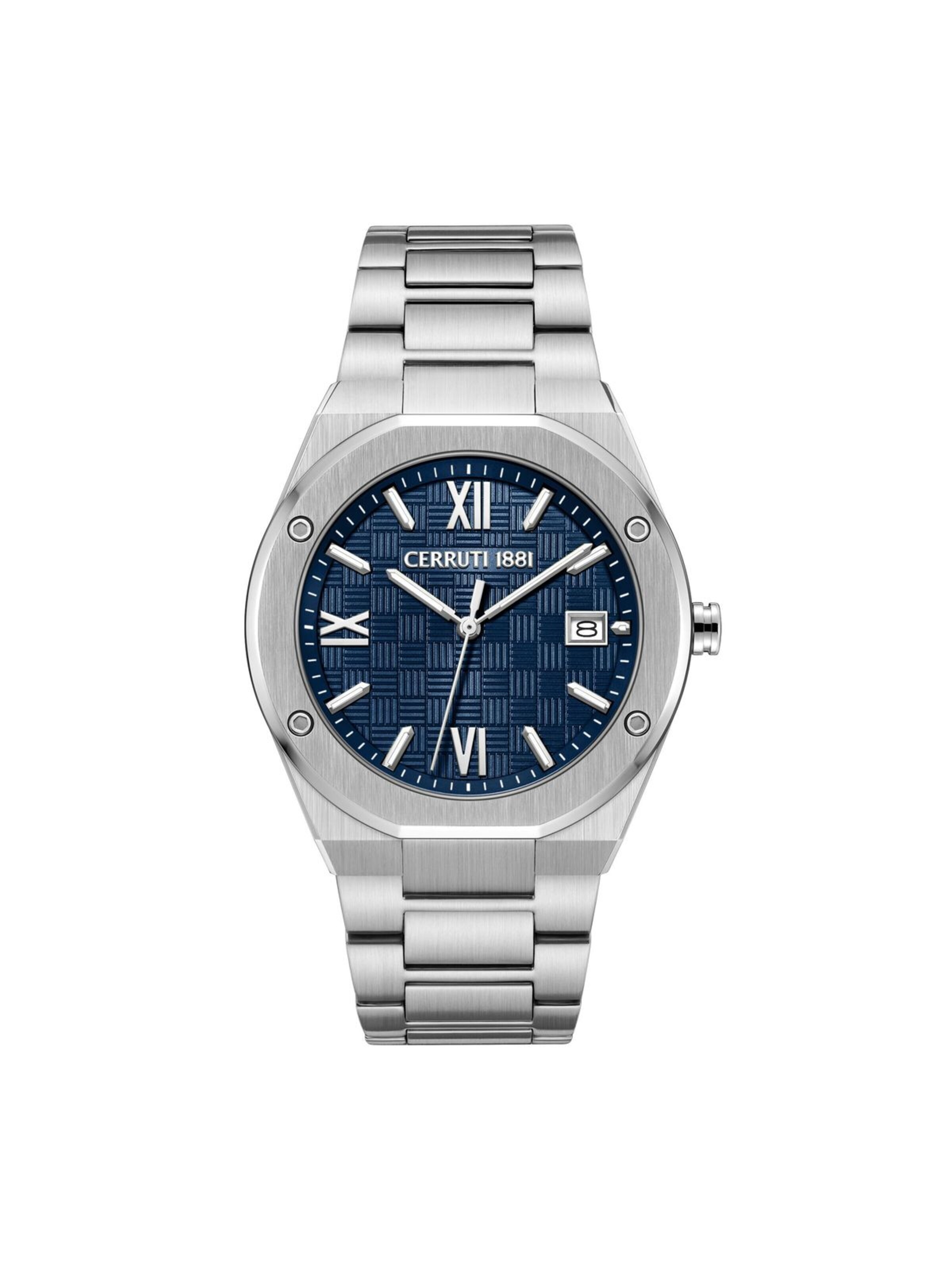 CERRUTI 1881 Zegarek analogowy 'Date watch Lecco' w kolorze srebrny: przód