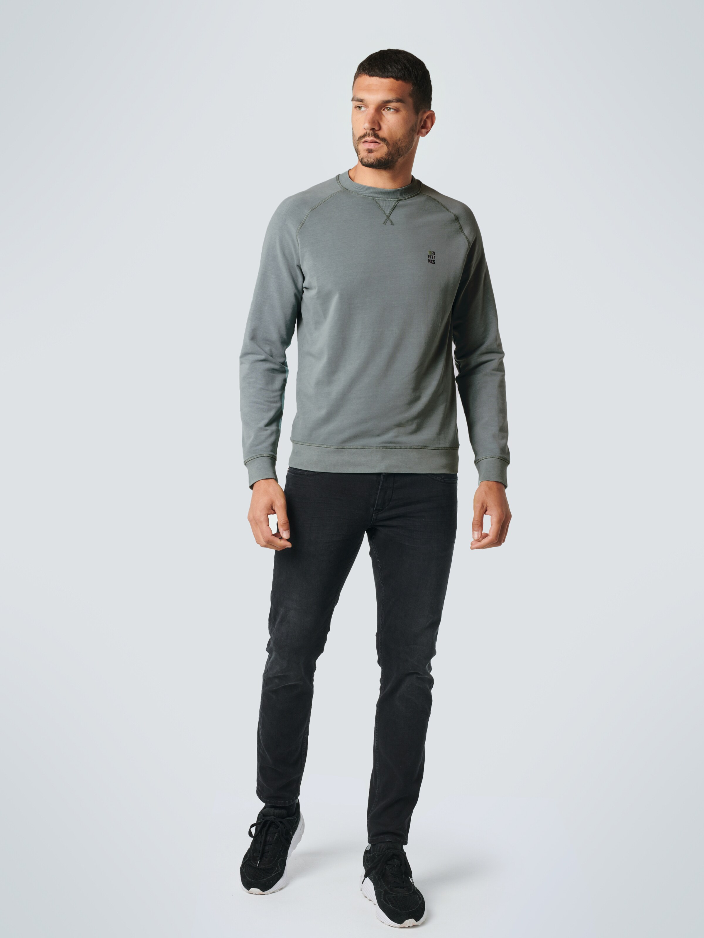 Männer Große Größen No Excess Sweatshirt in Rauchgrau - QY90010 Männer Große Größen No Excess Sweatshirt in Rauchgrau - QY90010