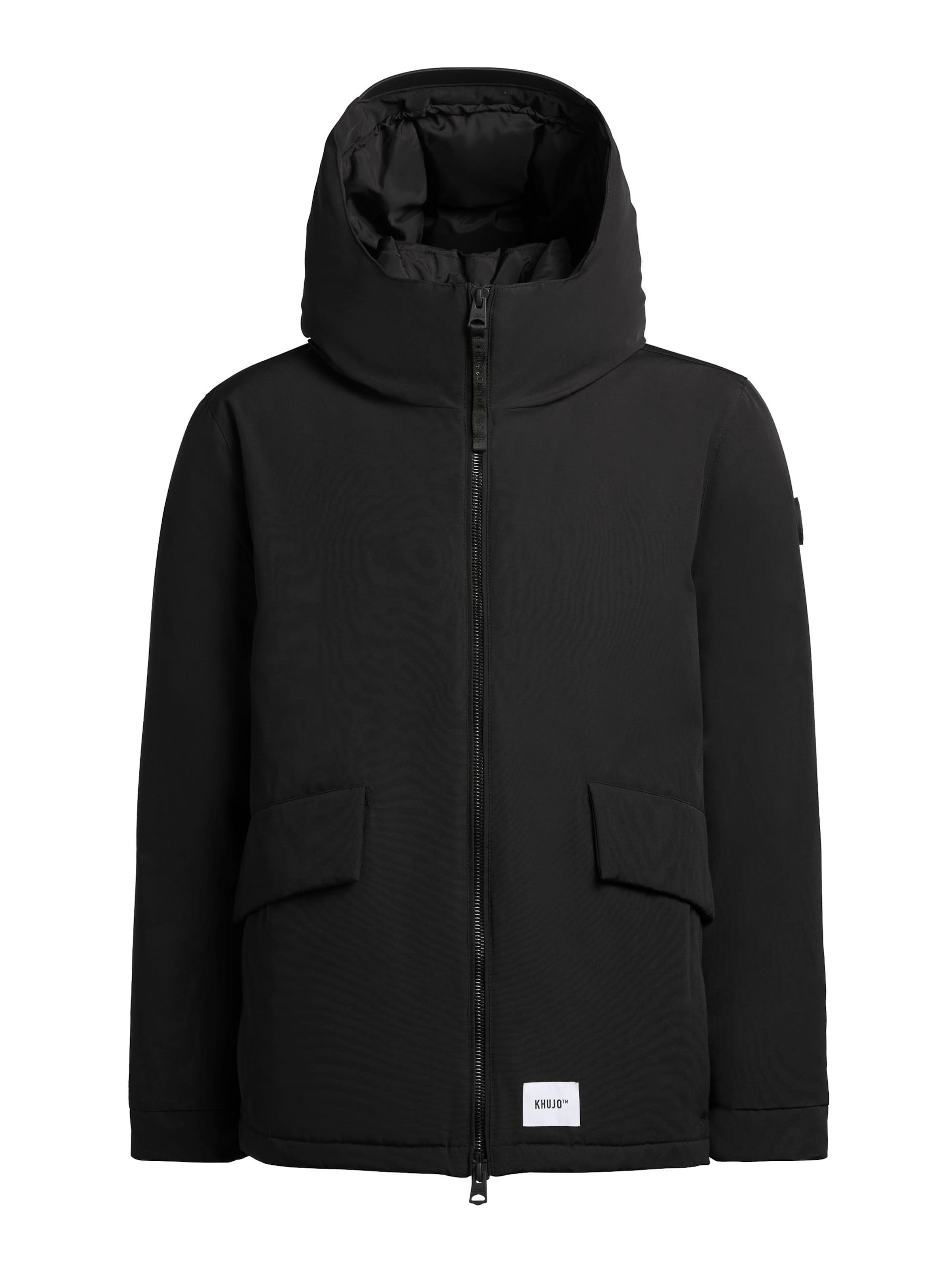 melns khujo Ziemas jaka 'Oreg': no priekšpuses