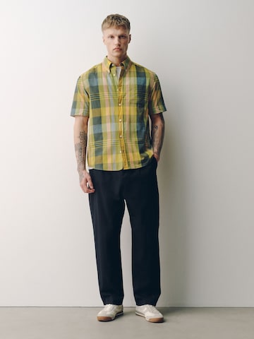 Next Regular fit Button Up Shirt in Yellow