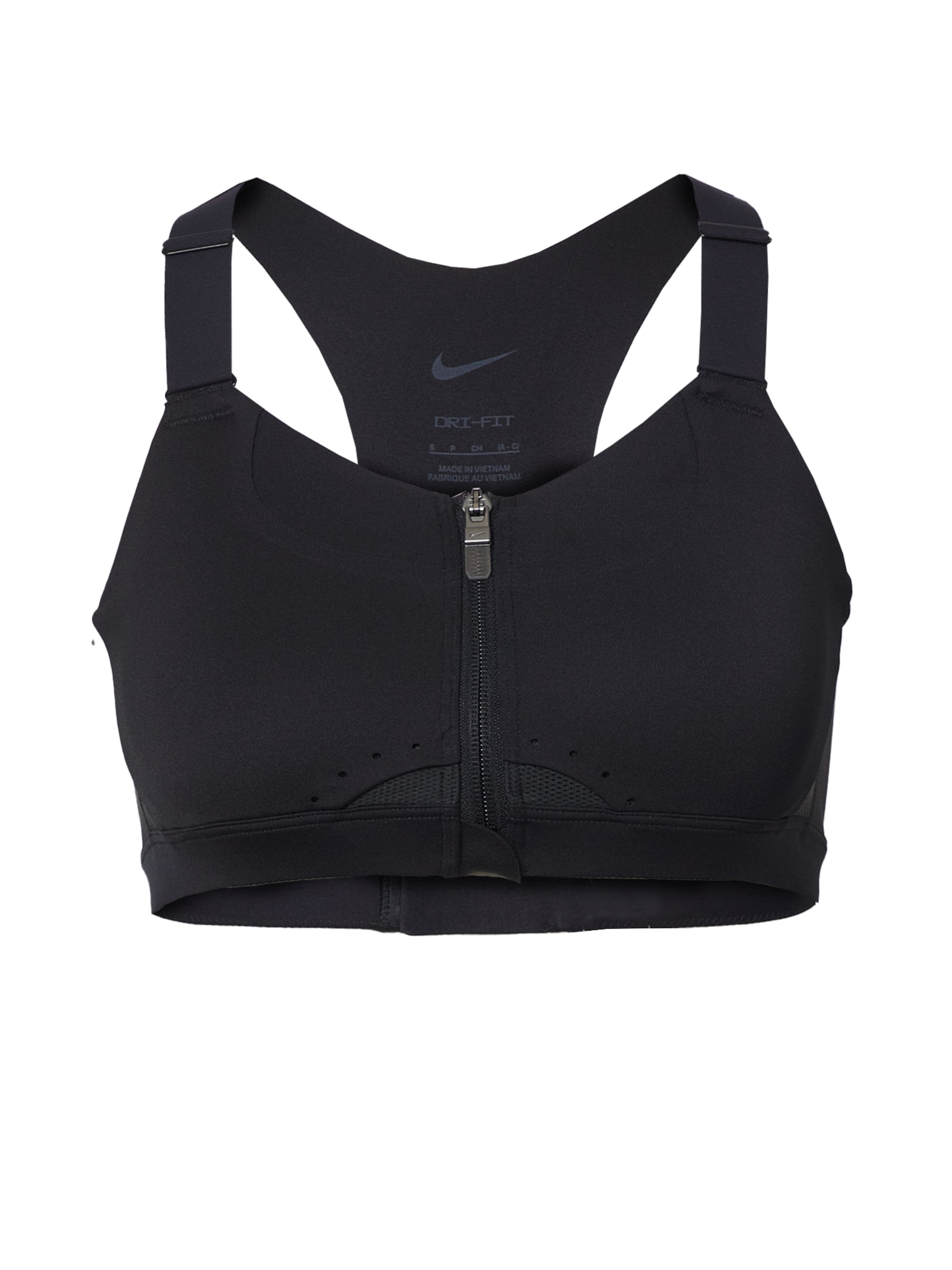 NIKE Bustier Sports-BH i sort: forside