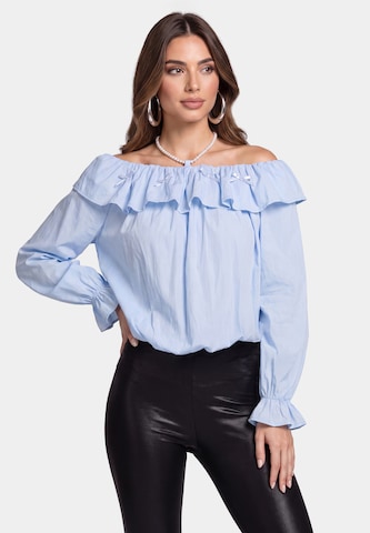 faina - Blusa en azul: frente