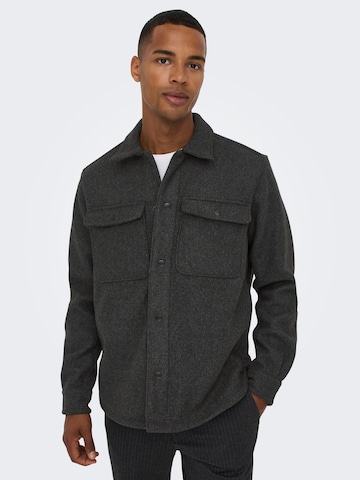 Only & Sons Between-Season Jacket 'Ash' in Black