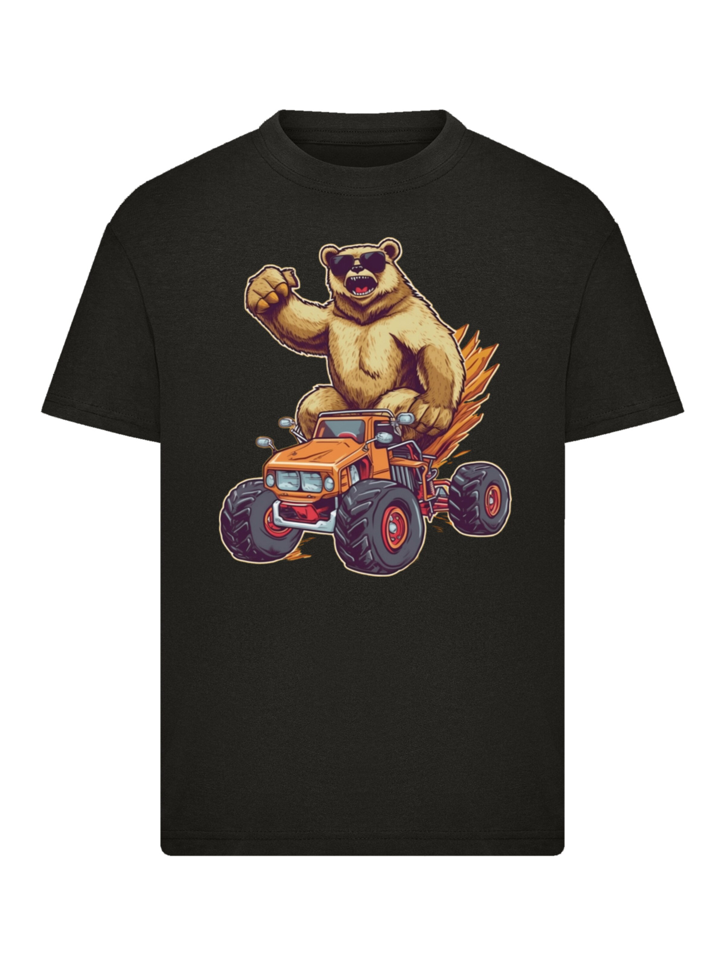 T-Shirt 'Monster Truck Cool Bear' F4NT4STIC en noir : devant