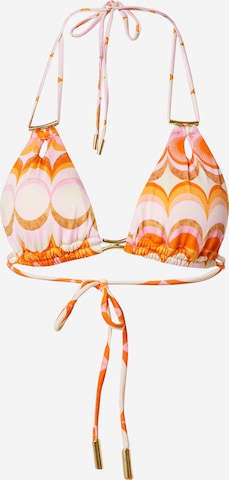 River Island Triangle Bikini Top in Orange: front