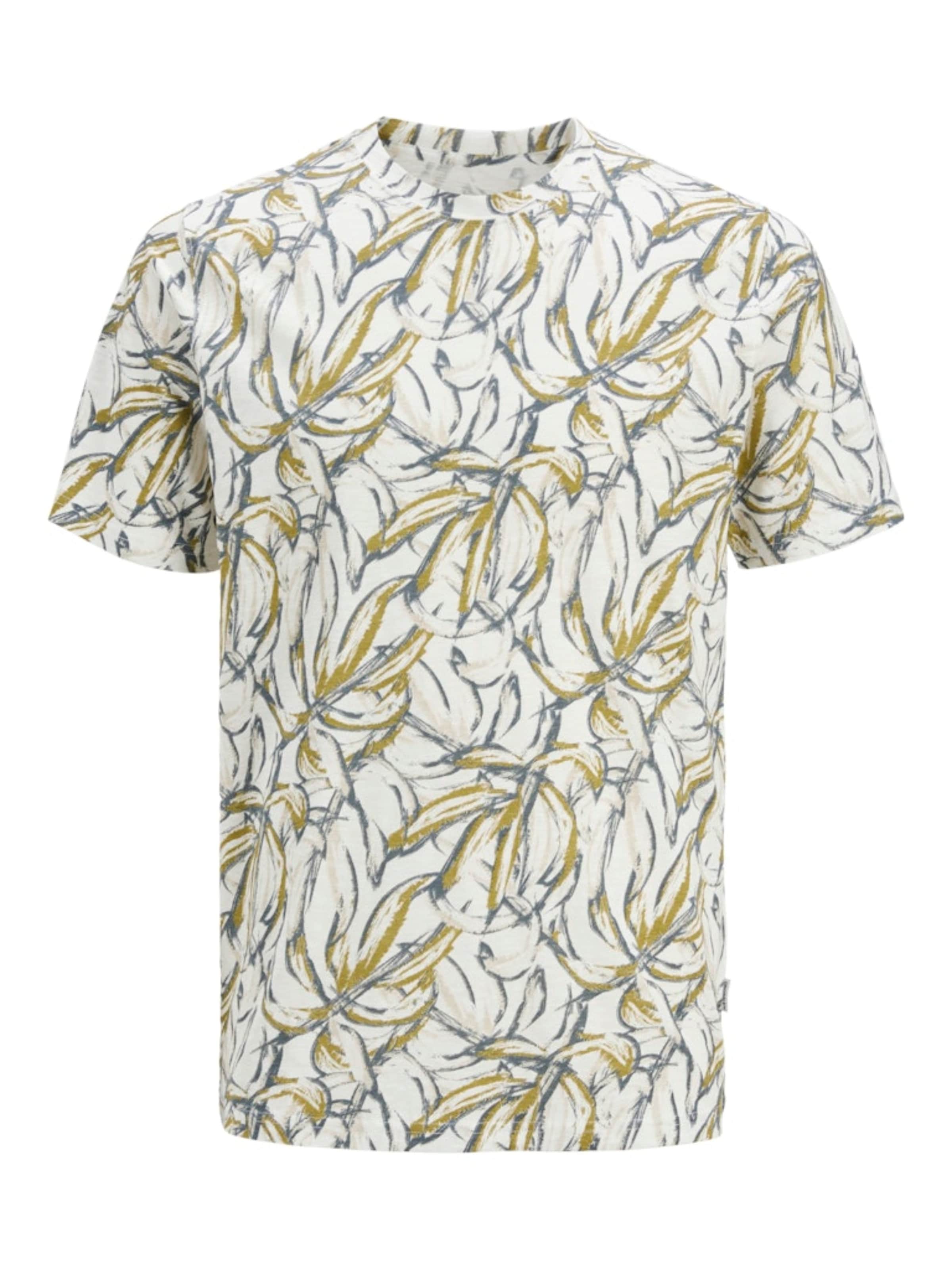 JACK & JONES Shirt 'JORSPLIT AOP TEE' in Beige: front