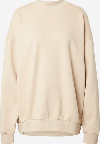 Sweat-shirt WEEKDAY en beige : devant