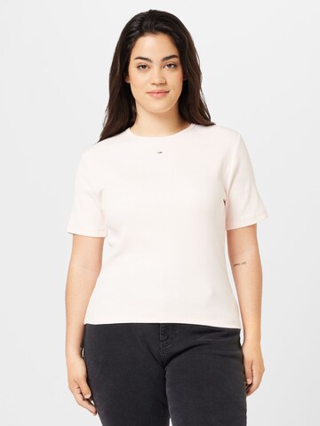 rozā Tommy Jeans Curve T-Krekls 'Essential': no priekšpuses