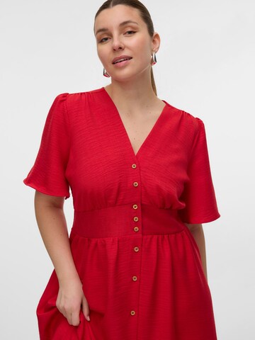 Vero Moda Curve Jurk 'VMCMelaney' in Rood