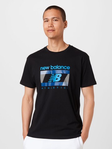 new balance Shirt in Zwart: voorkant