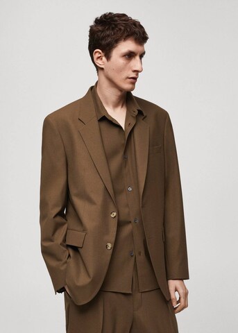 MANGO MAN Regular fit Suit Jacket 'Panarea' in Brown: front