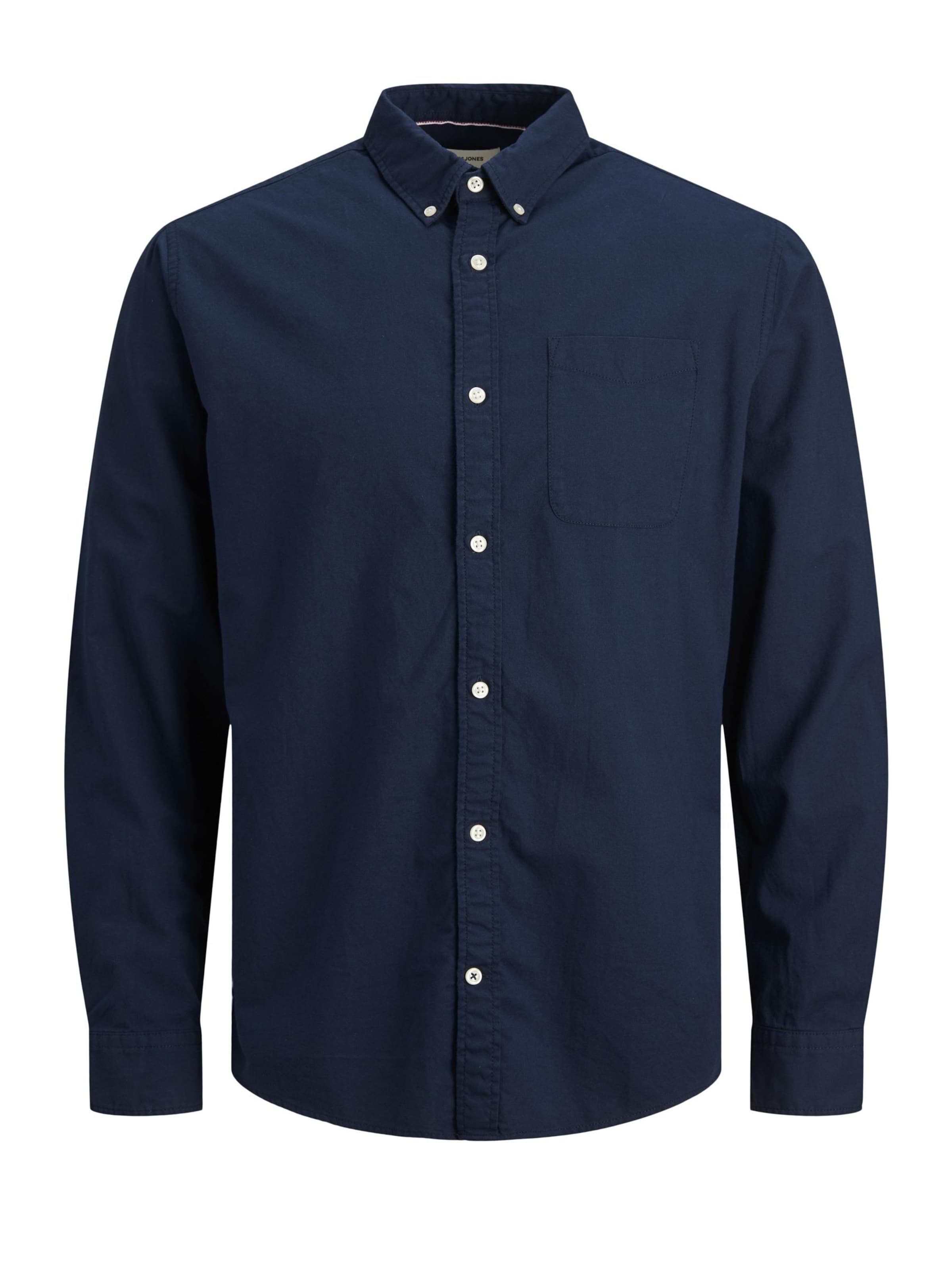 JACK & JONES Regular fit Button Up Shirt 'JJEOxford' in Blue: front