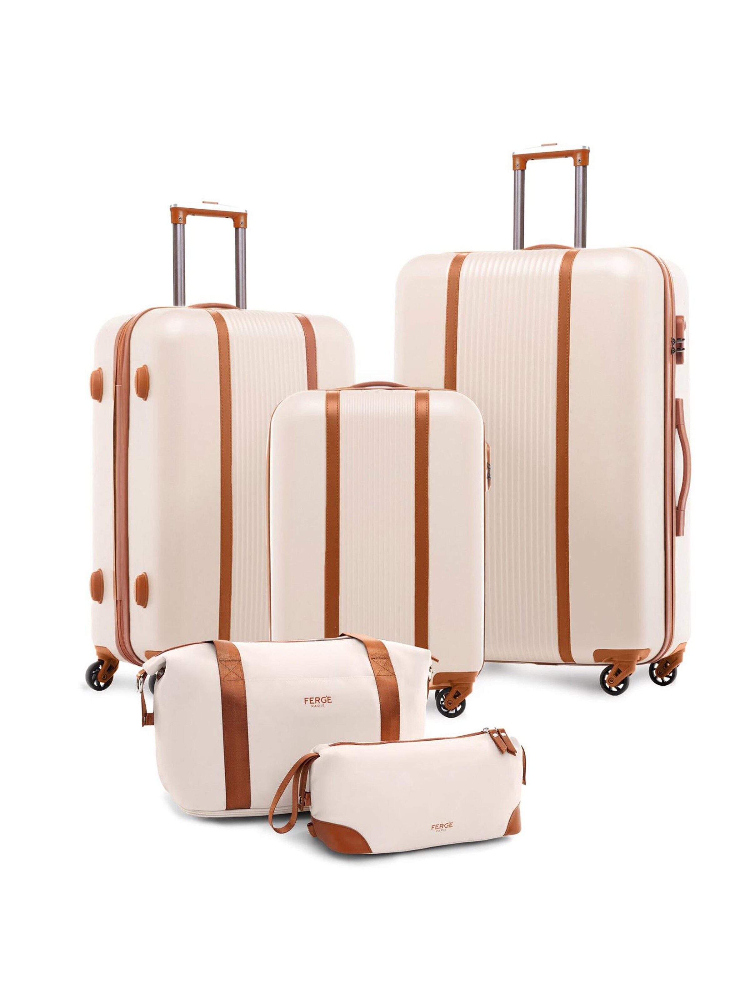 FERGÉ Kofferset '5 teilig Hartschale MILANO'‌‌‌‌‌‌‌ in Beige: Vorderseite
