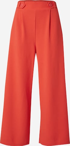 QS - Perna larga Calças com pregas em vermelho: frente