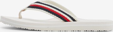 TOMMY HILFIGER T-Bar Sandals in White: front