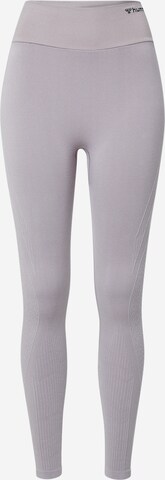 Hummel Skinny Sportbroek 'FLOW' in Grijs: voorkant