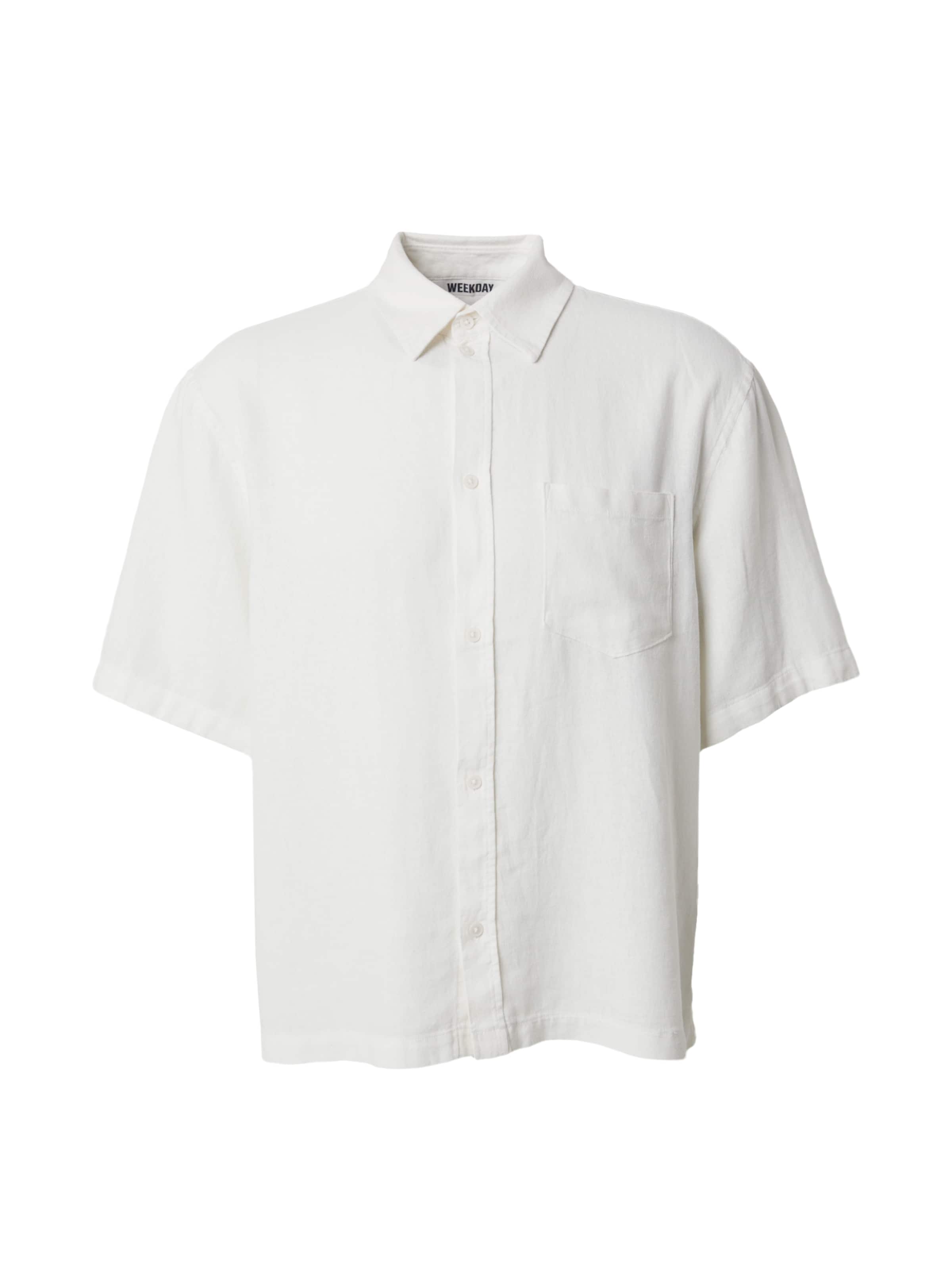 WEEKDAY Comfort Fit Πουκάμισο 'Franco' σε λευκό: μπροστά