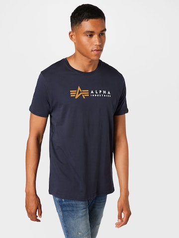 T-Shirt ALPHA INDUSTRIES en bleu : devant