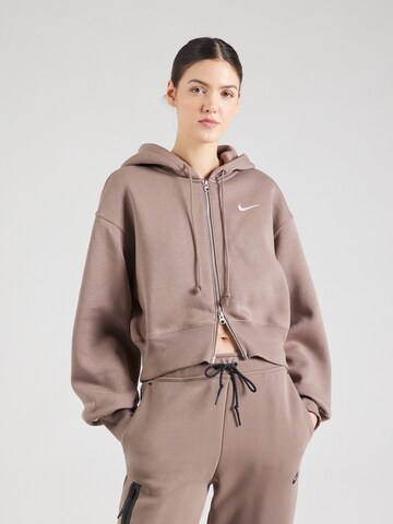 Nike Sportswear Sweatjacka 'PHNX FLC' i brun: framsida
