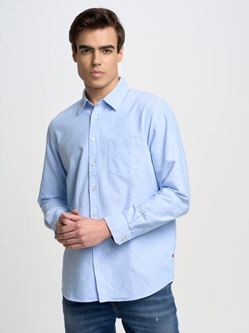 BIG STAR Regular fit Button Up Shirt 'Trixi' in Blue: front