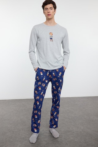 Trendyol - Pijama largo en gris: frente