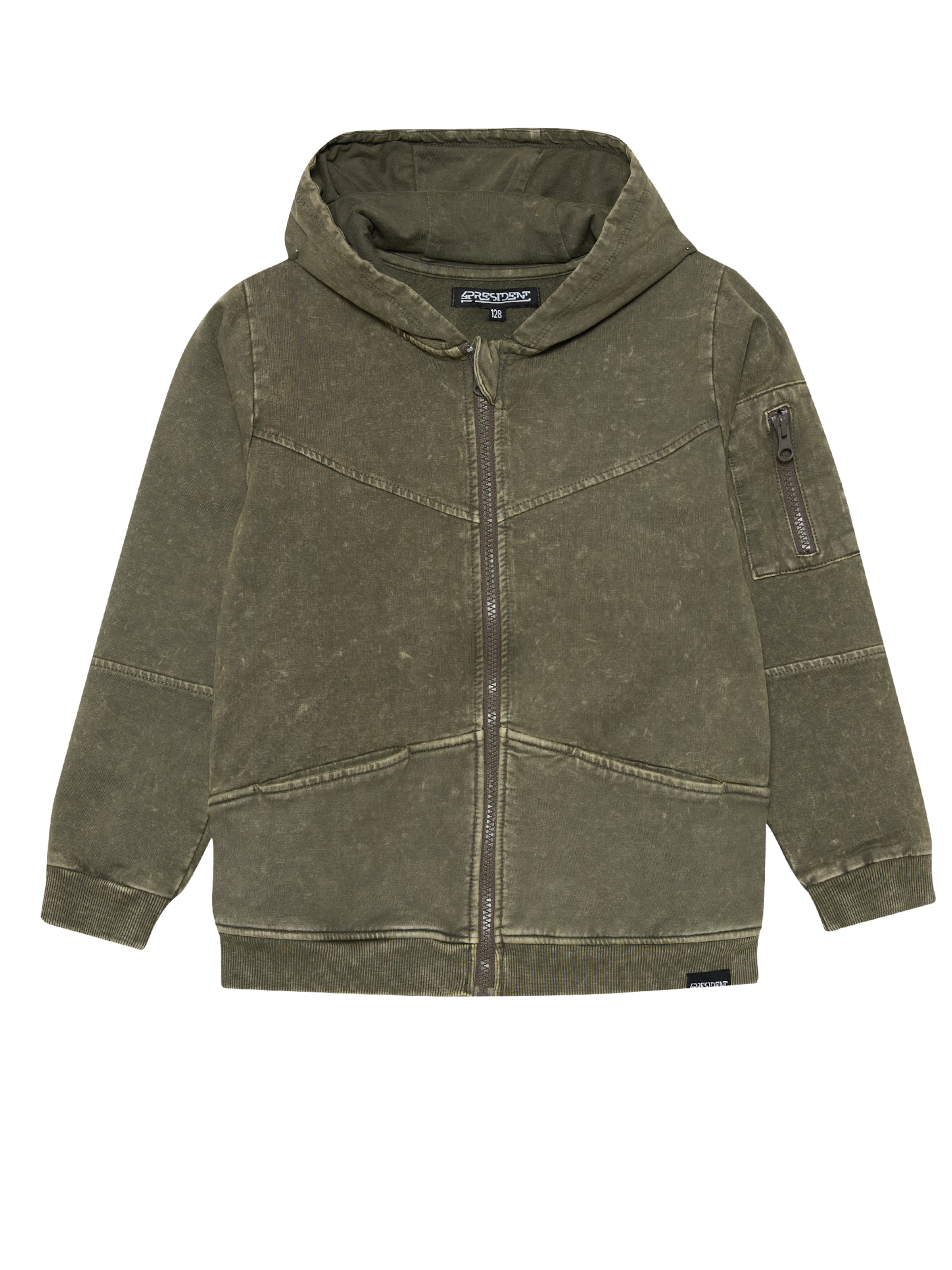 4PRESIDENT Zip-Up Hoodie 'Nijs' in Green: front