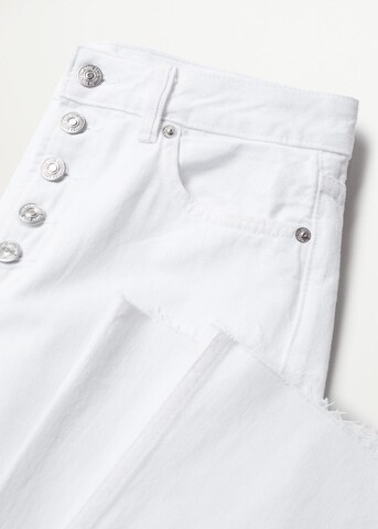 MANGO Szeroka nogawka Jeansy 'Ariadna' w kolorze biały