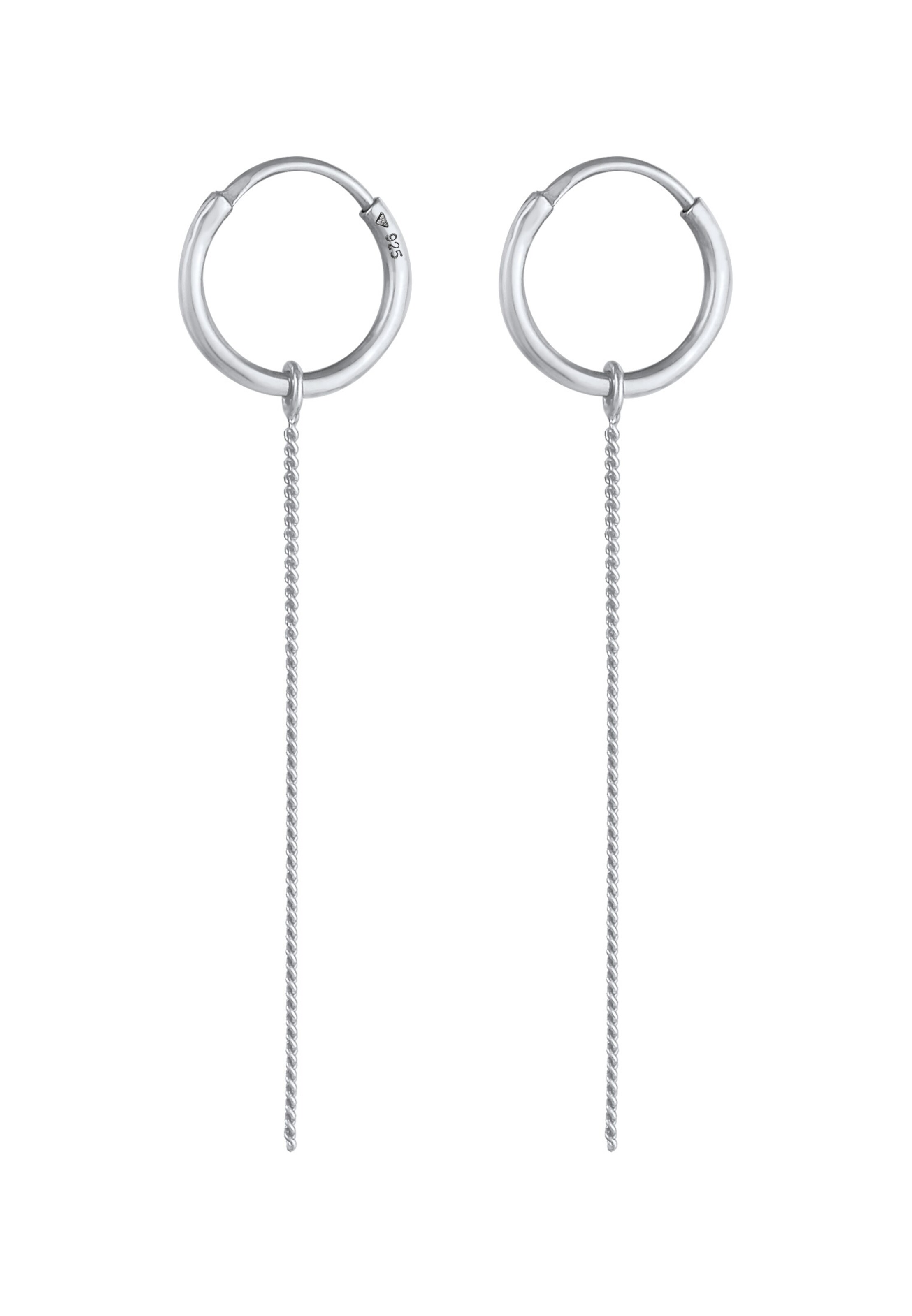 ELLI Ohrringe Creole, Ear Chain in Silber: Vorderseite