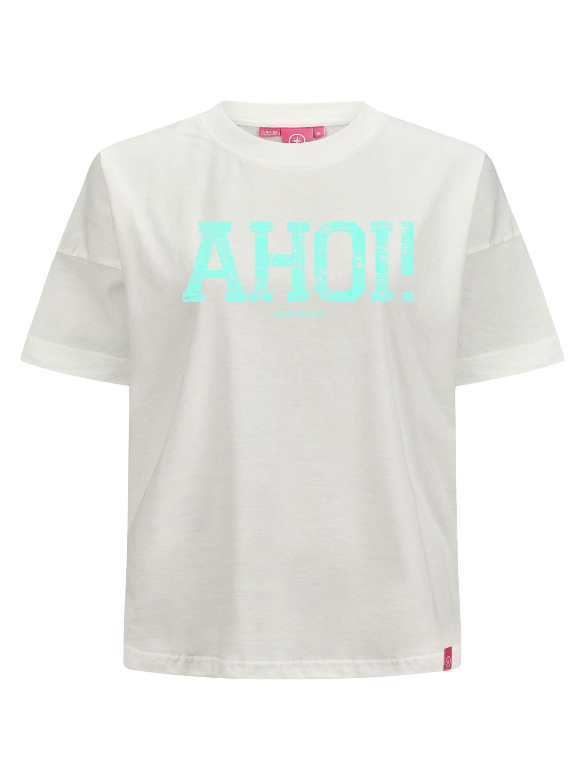 salzhaut Shirt 'LEEV-AHOI' in White: front