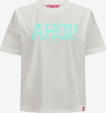 T-shirt 'LEEV-AHOI' salzhaut en blanc : devant