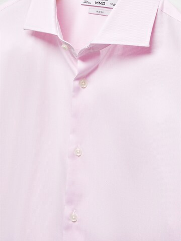 MANGO MAN Slim fit Overhemd 'Lakecity' in Roze