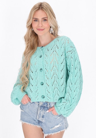 IZIA Knit Cardigan in Blue: front