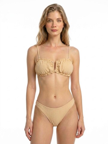 BONVERANO Classic Bikini 'Damen Bikini Set mit V• Detail & herausn.Pads' in Beige: front