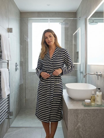 By Louise Badjas kort 'By Louise ladies bathrobe sauna dressing gown long with belt' in Blauw: voorkant