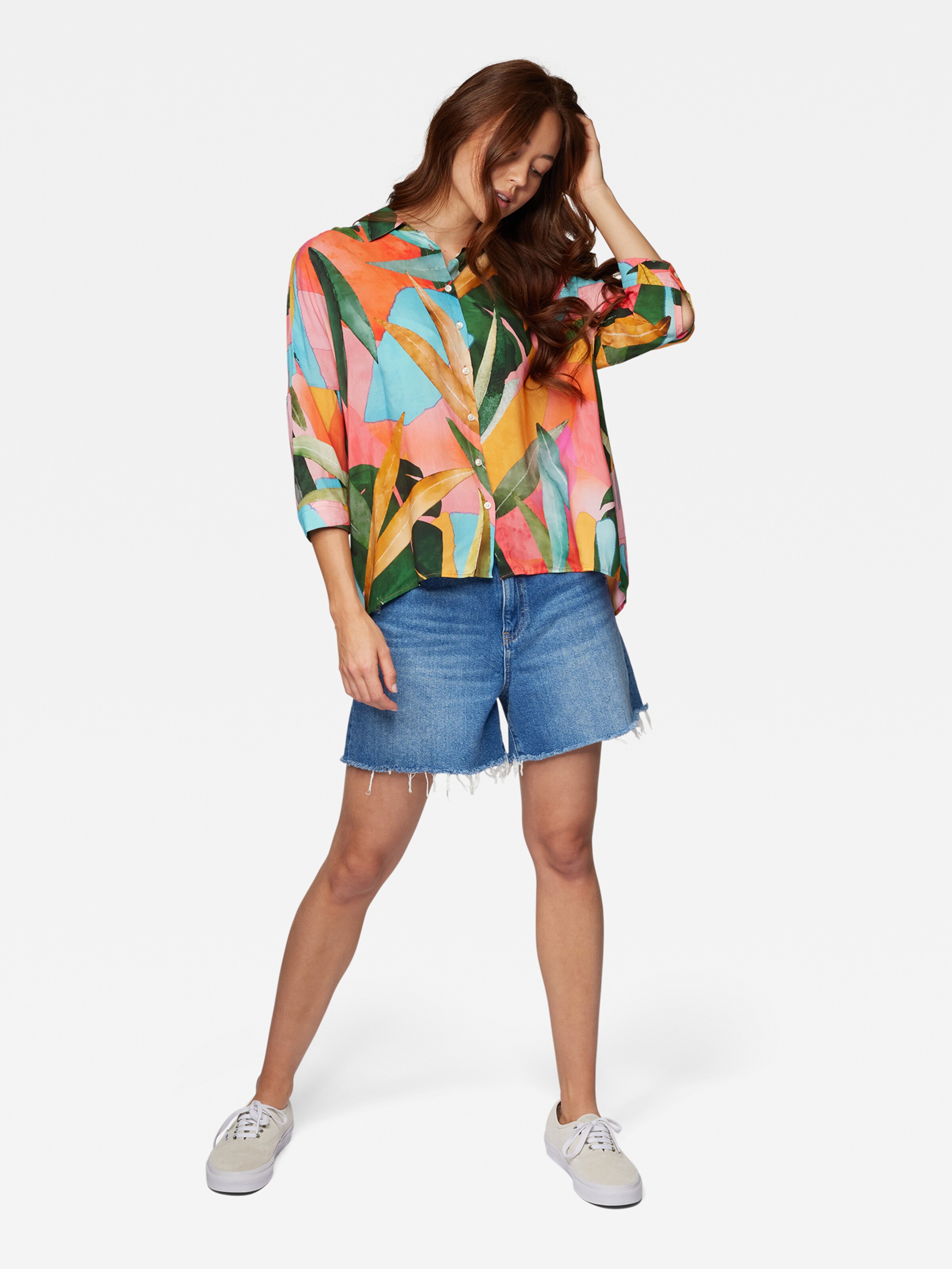Frauen Große Größen Mavi Bluse in Mischfarben - LU52909 Frauen Große Größen Mavi Bluse in Mischfarben - LU52909
