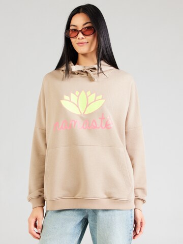 Sweat-shirt 'Namasté' miss goodlife en beige : devant
